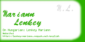 mariann lenkey business card
